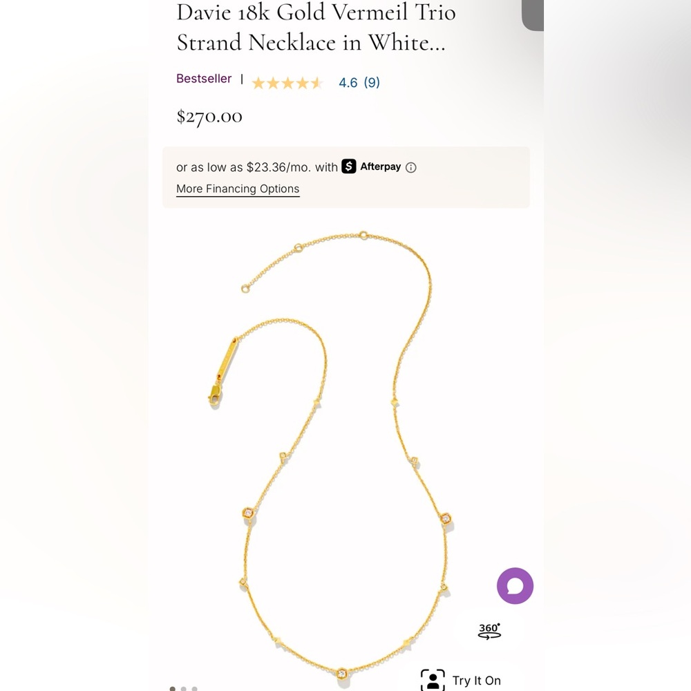 Kendra Scott Davie Trio Strand Necklace in White Sapphire